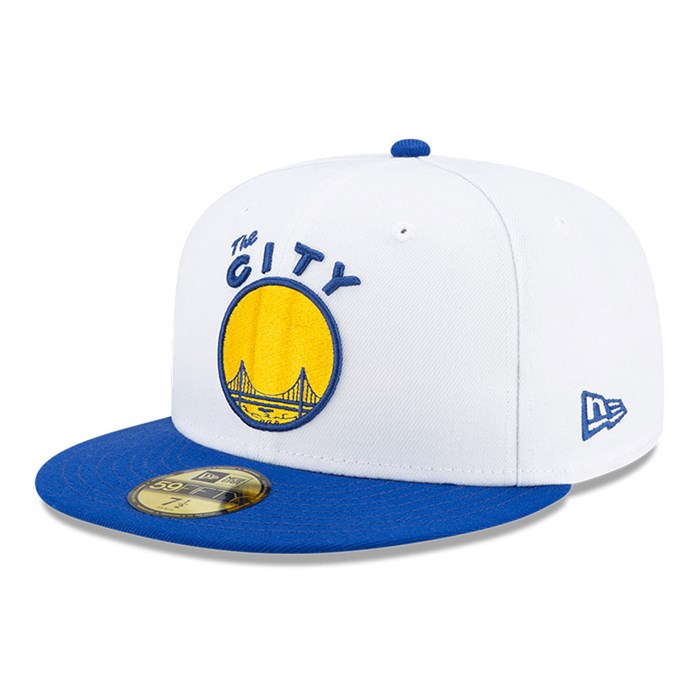 Golden State Warriors Hardwood Classic Nights 59FIFTY Lippis Valkoinen - New Era Lippikset Outlet FI-174835